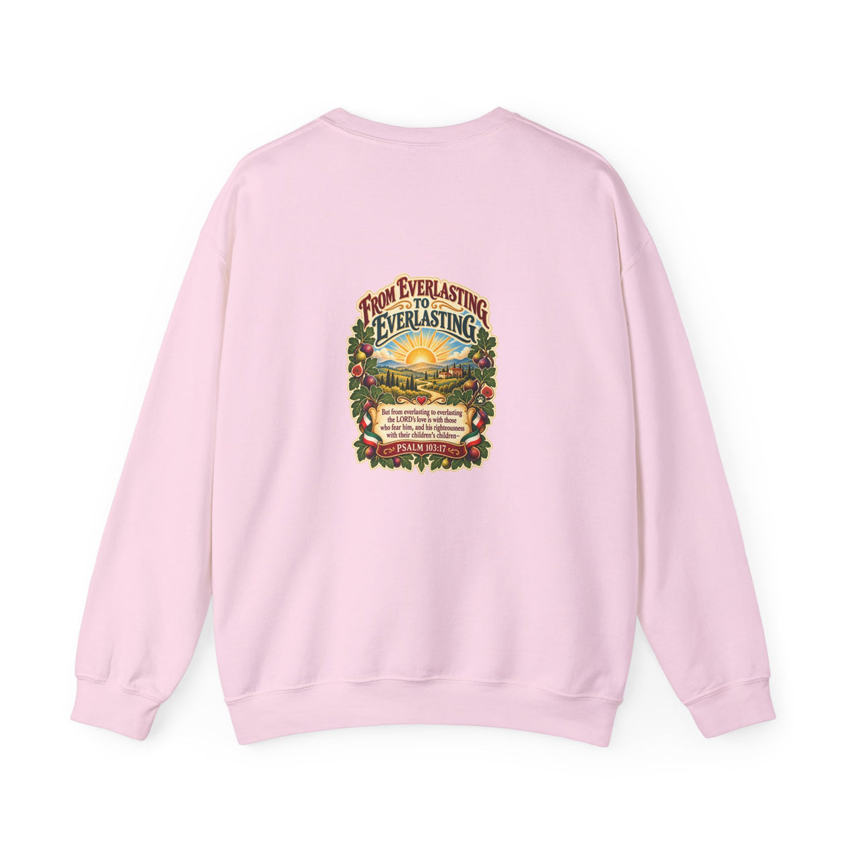 Crewneck Sweatshirt — 'From Everlasting to Everlasting' Vintage Sunrise Religious Design