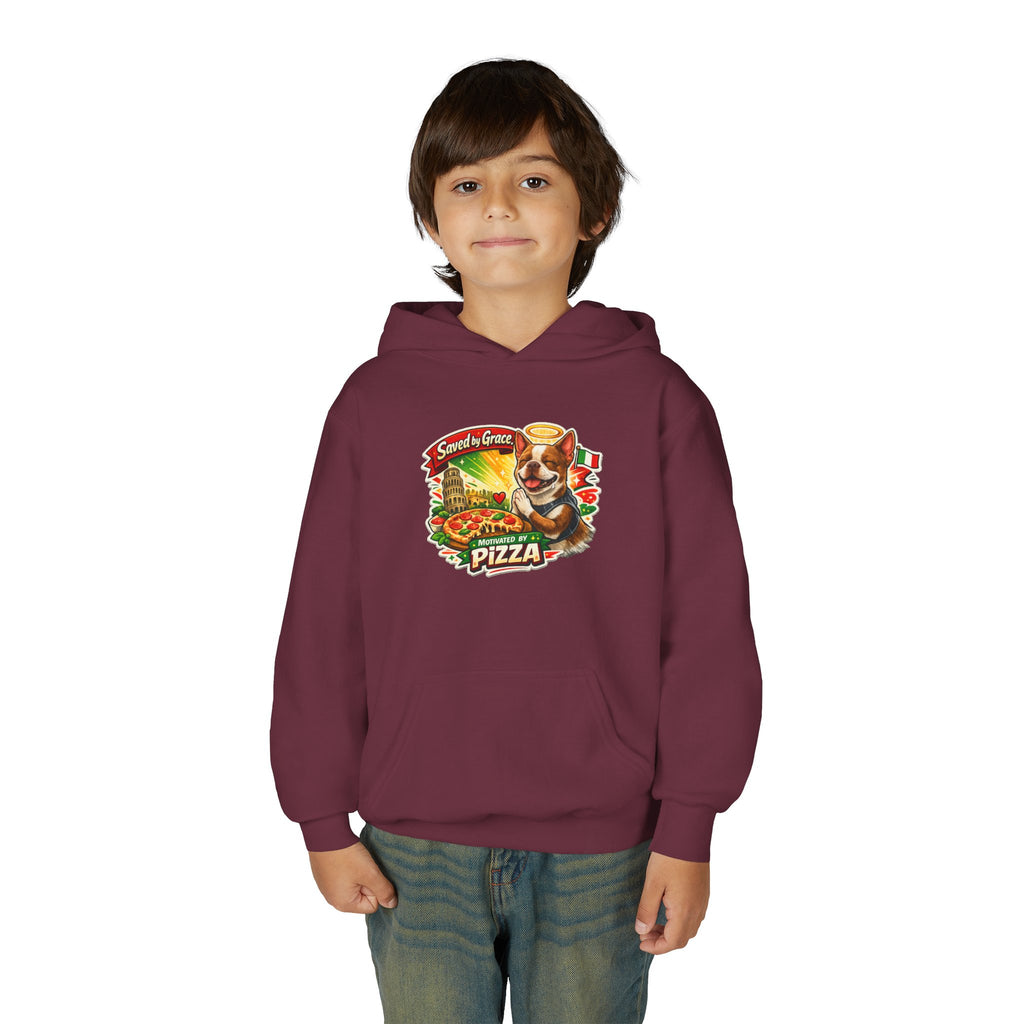 Youth Hoodie — Olli in Italy Pizza Dog Graphic Sweatshirt
