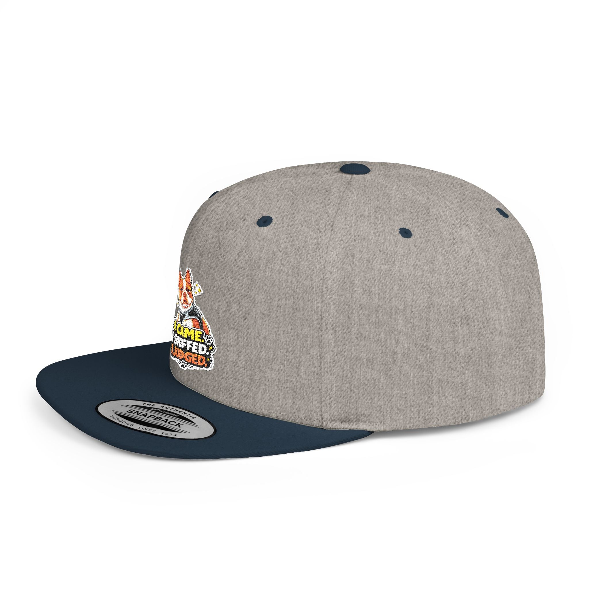Olli In Italy Flat Bill Snapback | Cute Dog Face Hat