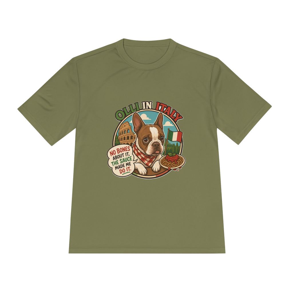 Olli In Italy Boston Terrier Tee | Italian Food Pizza Dog Design