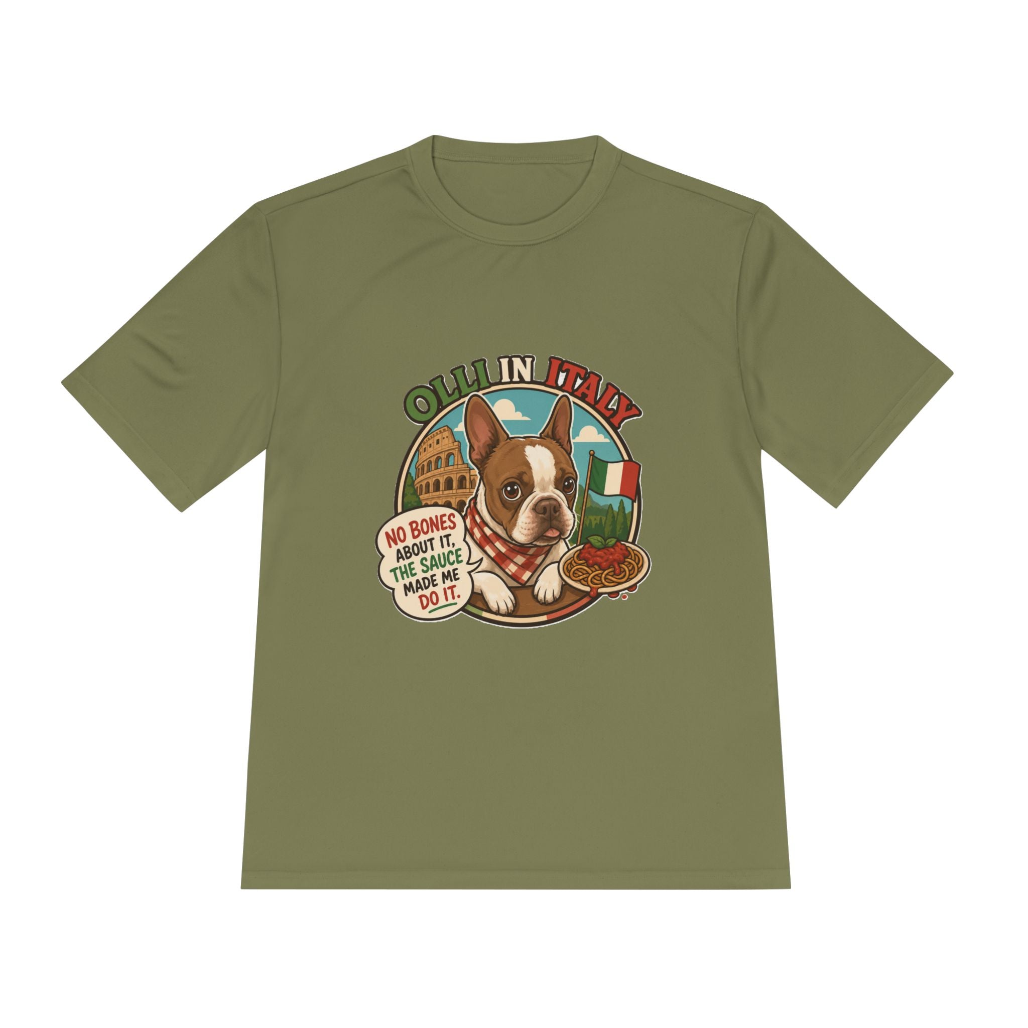 Olli In Italy Boston Terrier Tee | Italian Food Pizza Dog Design