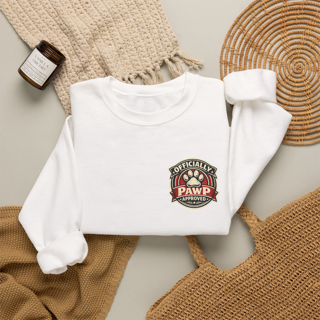 Olli The Boston Terrier Officially Licensed 'Pawp Approved' Crest Crewneck Sweatshirt
