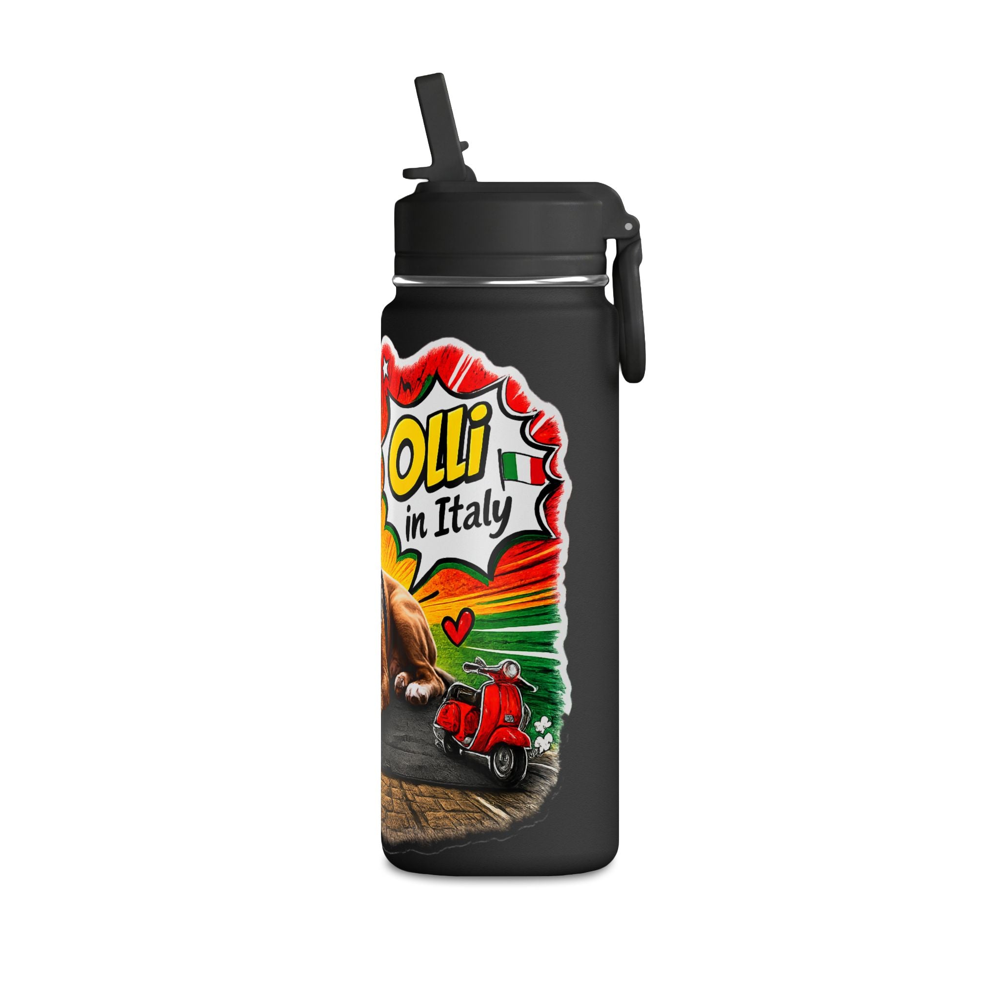 Boston Terrier Pop Art Mini Water Bottle 20oz | Colorful Dog Illustration