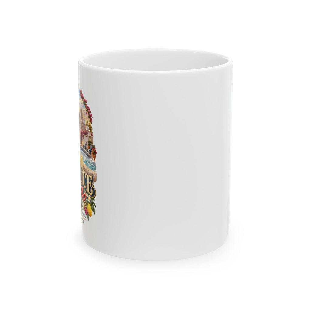 Tropical Beach Ceramic Mug — Vintage Paradise Design (11oz & 15oz)