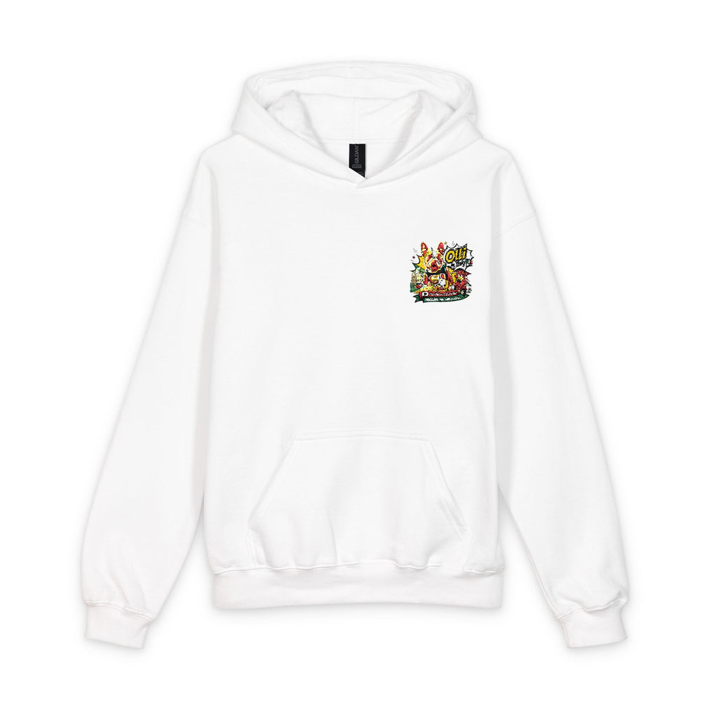 Olli the Boston Terrier Kids Hoodie with Colorful Confetti Pocket Print