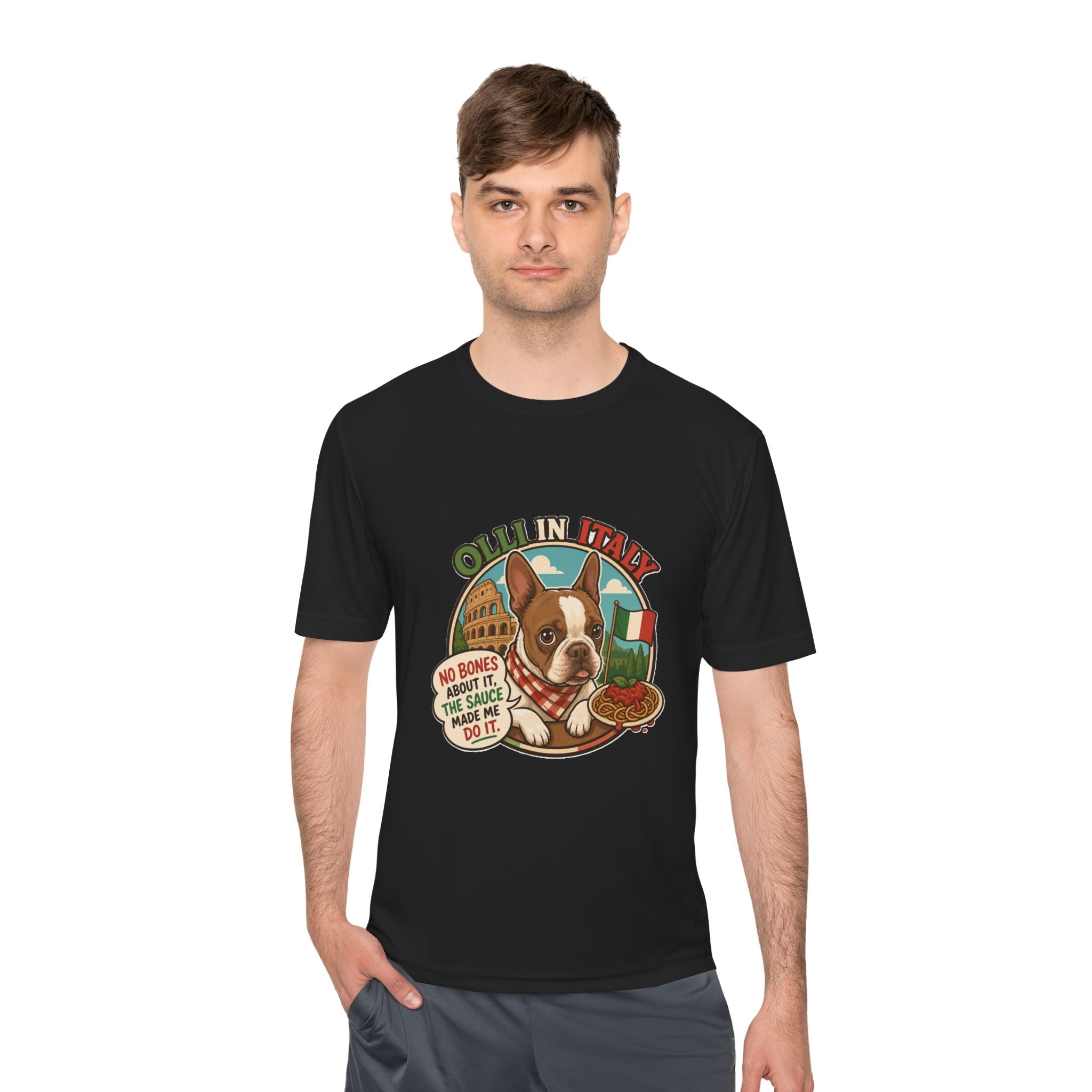 Olli In Italy Boston Terrier Tee | Italian Food Pizza Dog Design