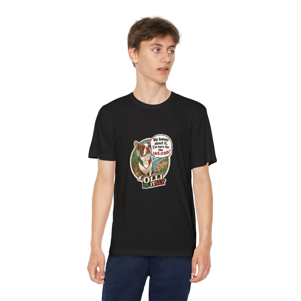 Youth Competitor Tee - 'Ollie the Boston Terrier' Funny Kids Racing Shirt