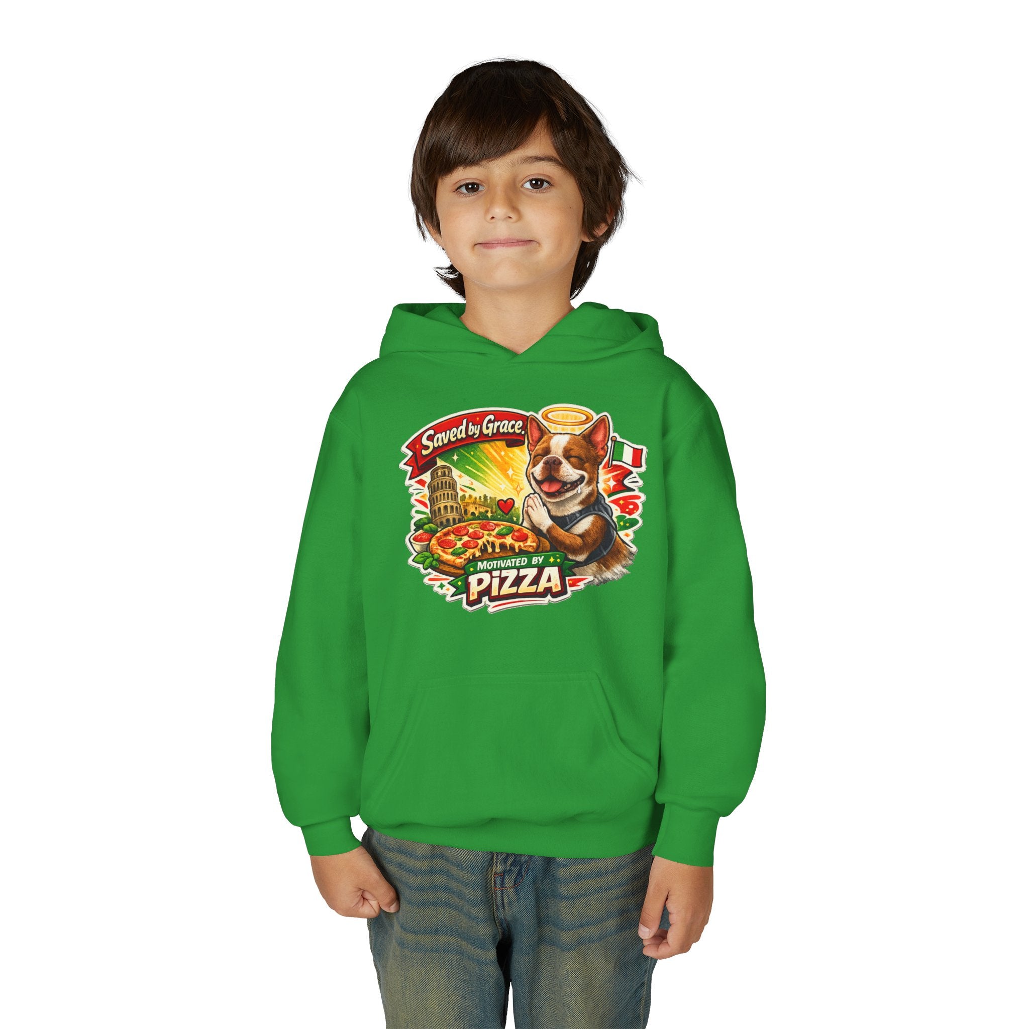 Olli the Boston Terrier Pizza Adventure Hoodie | My Nose Says This Way sweatshirt