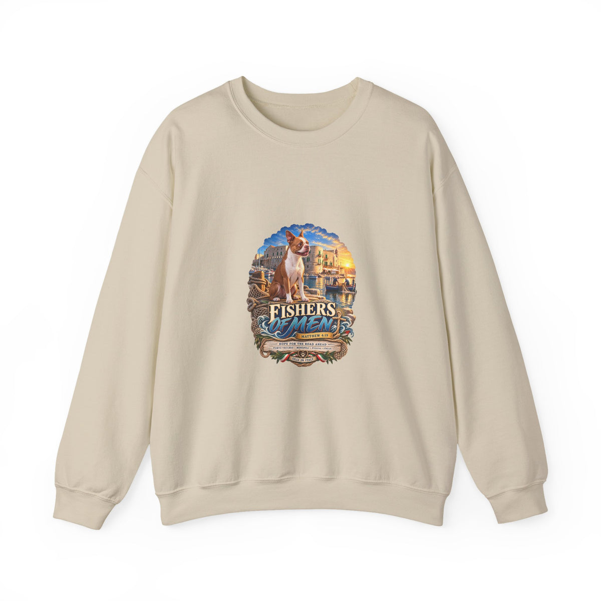 Fisherman Crewneck Sweatshirt – Vintage Coastal Fishing Graphic