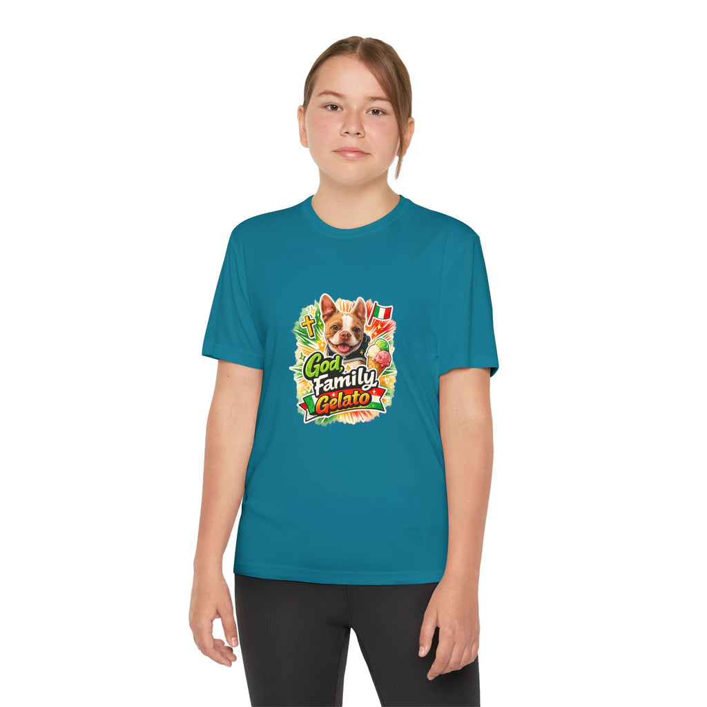 Youth Graphic Tee — 'God, Family, Gelato' Dog Logo