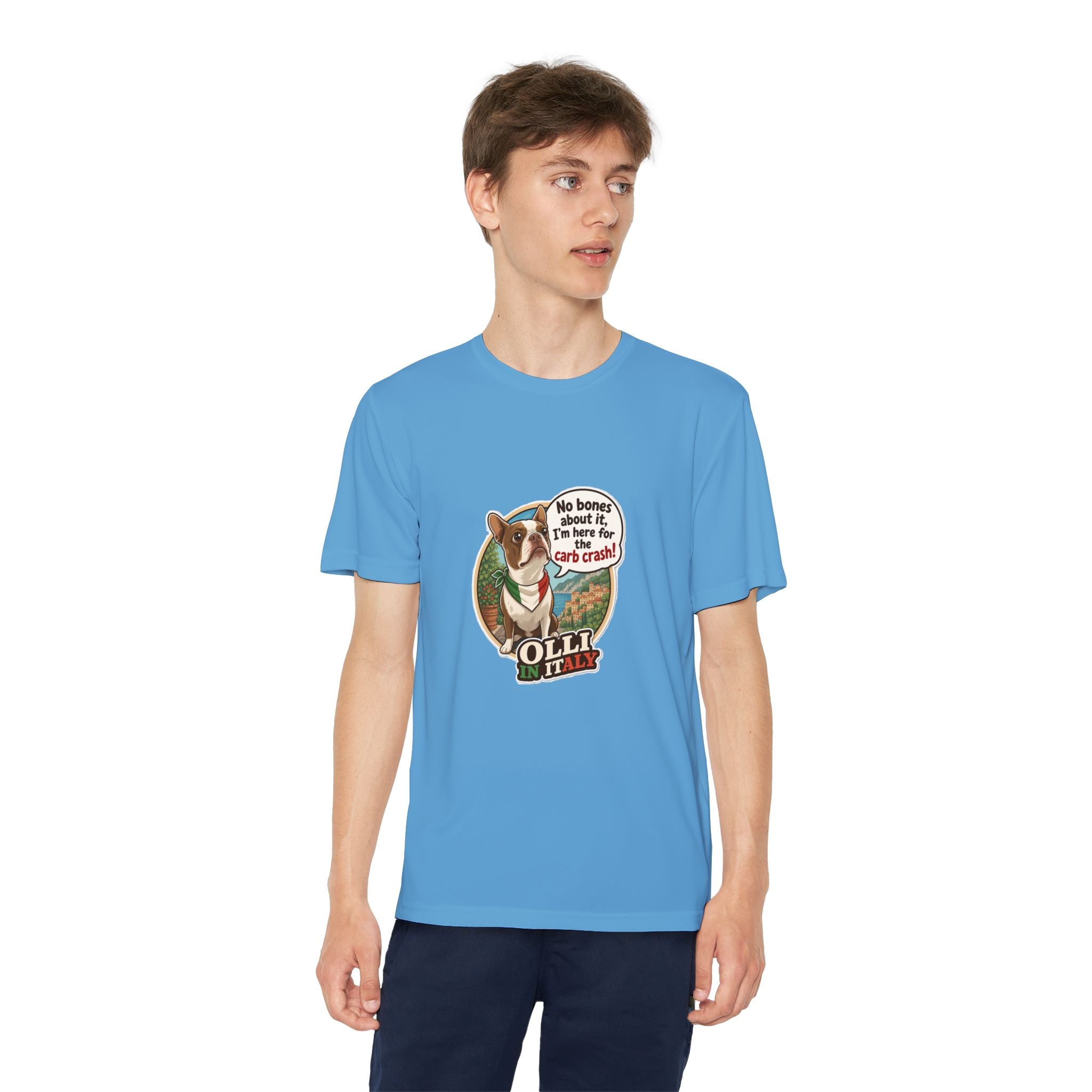 Youth Competitor Tee - 'Ollie the Boston Terrier' Funny Kids Racing Shirt