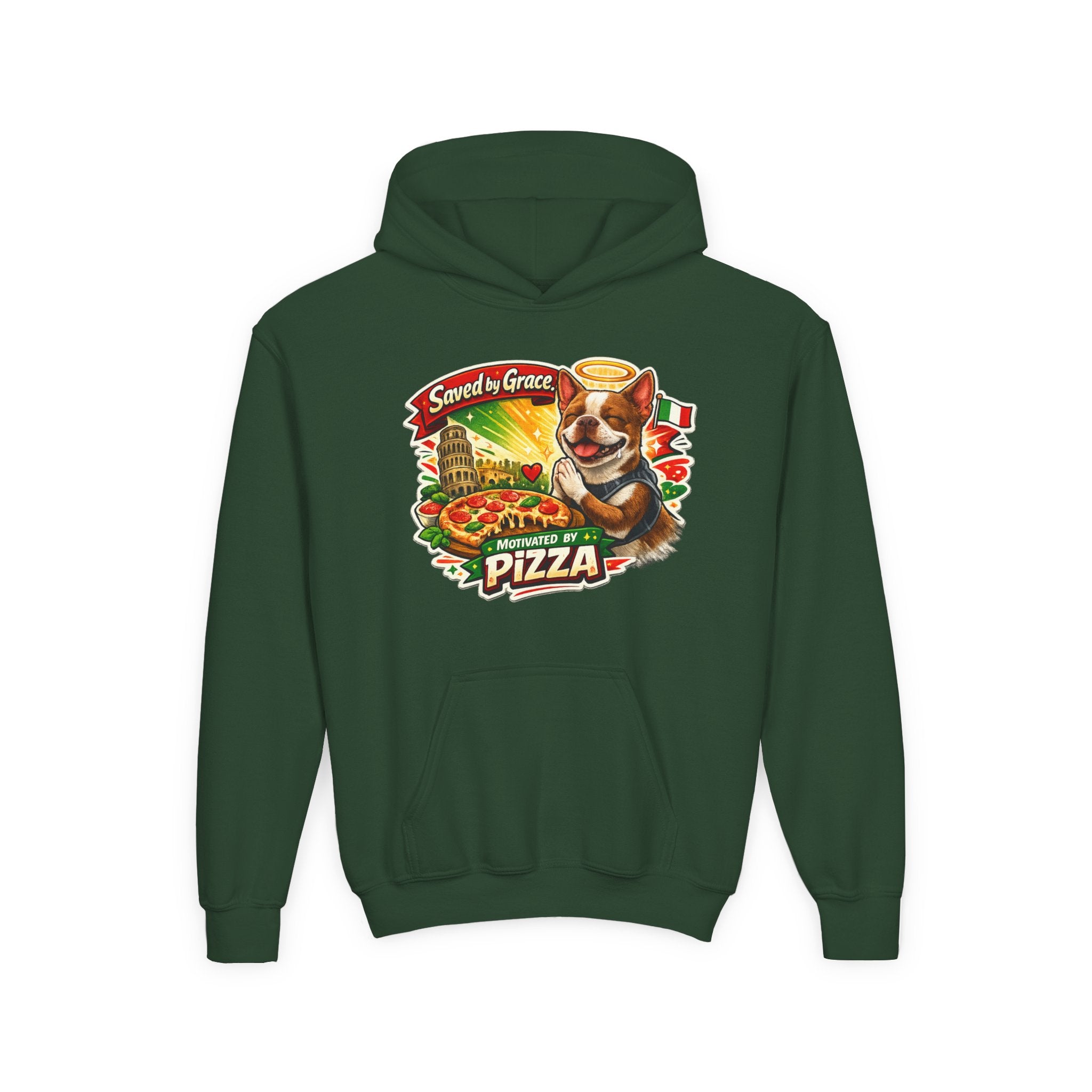 Olli the Boston Terrier Pizza Adventure Hoodie | My Nose Says This Way sweatshirt