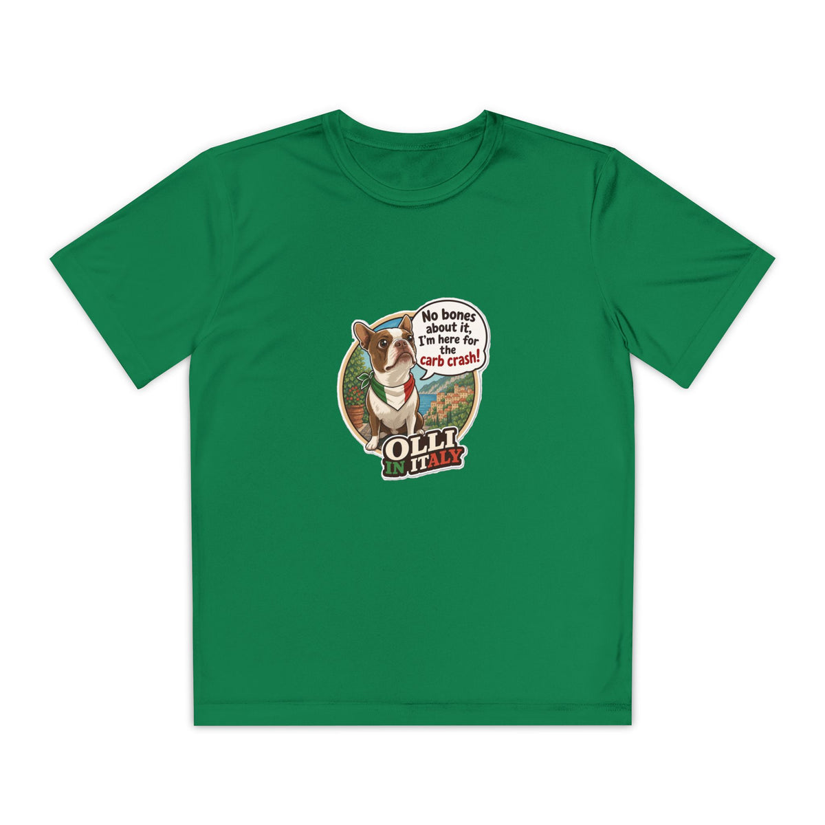 Youth Competitor Tee - 'Ollie the Boston Terrier' Funny Kids Racing Shirt