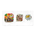 Olli in Italy cartoon dog beach towel | Italian pizza travel design