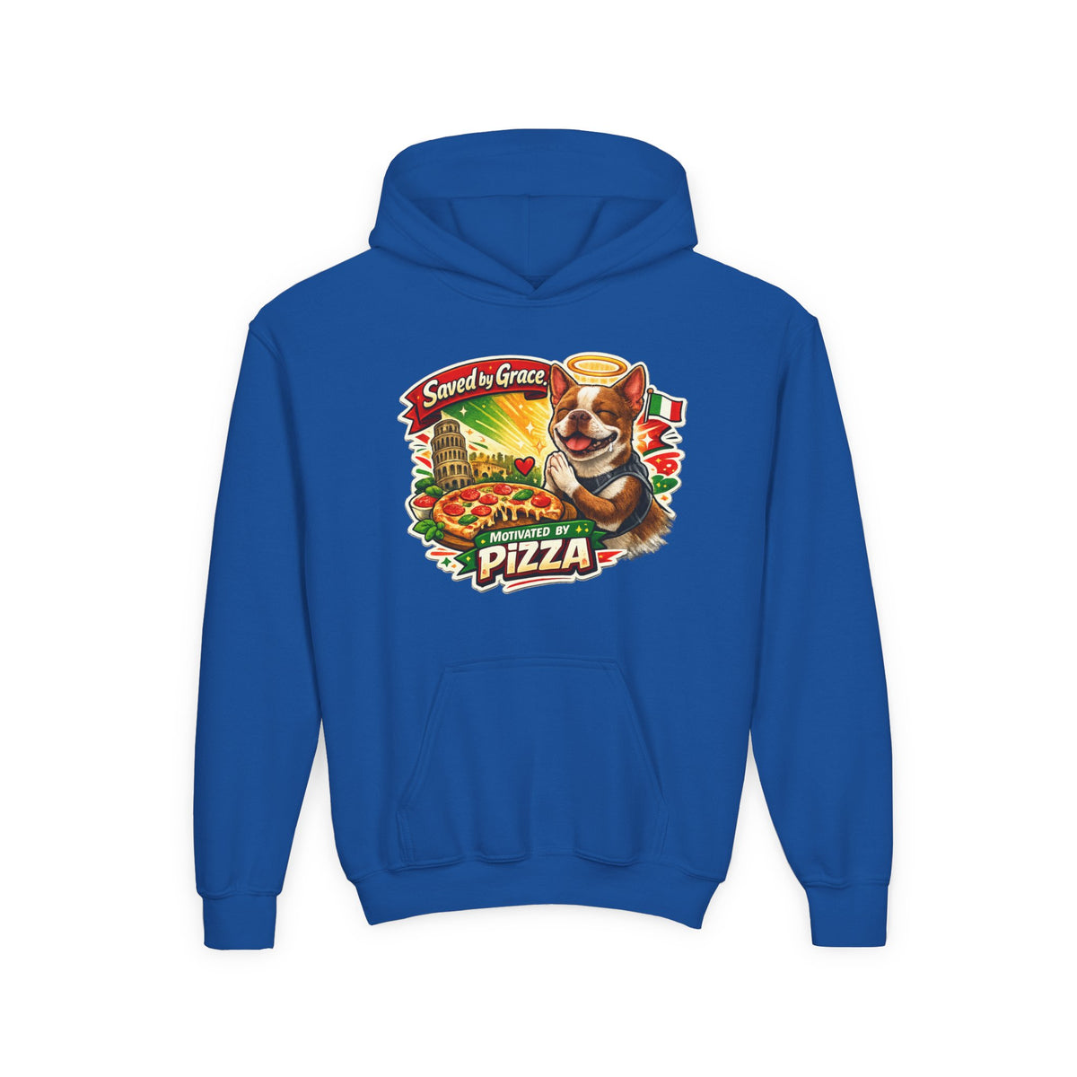 Olli the Boston Terrier Pizza Adventure Hoodie | My Nose Says This Way sweatshirt
