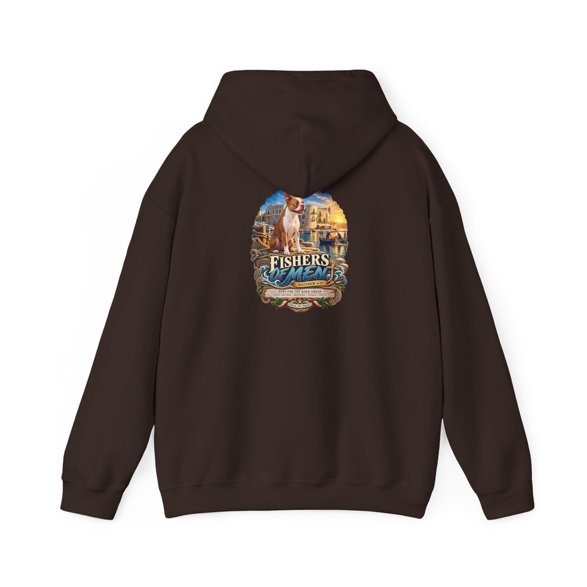 Fishers Indiana Hoodie — Vintage Lakeside Harbor Illustration