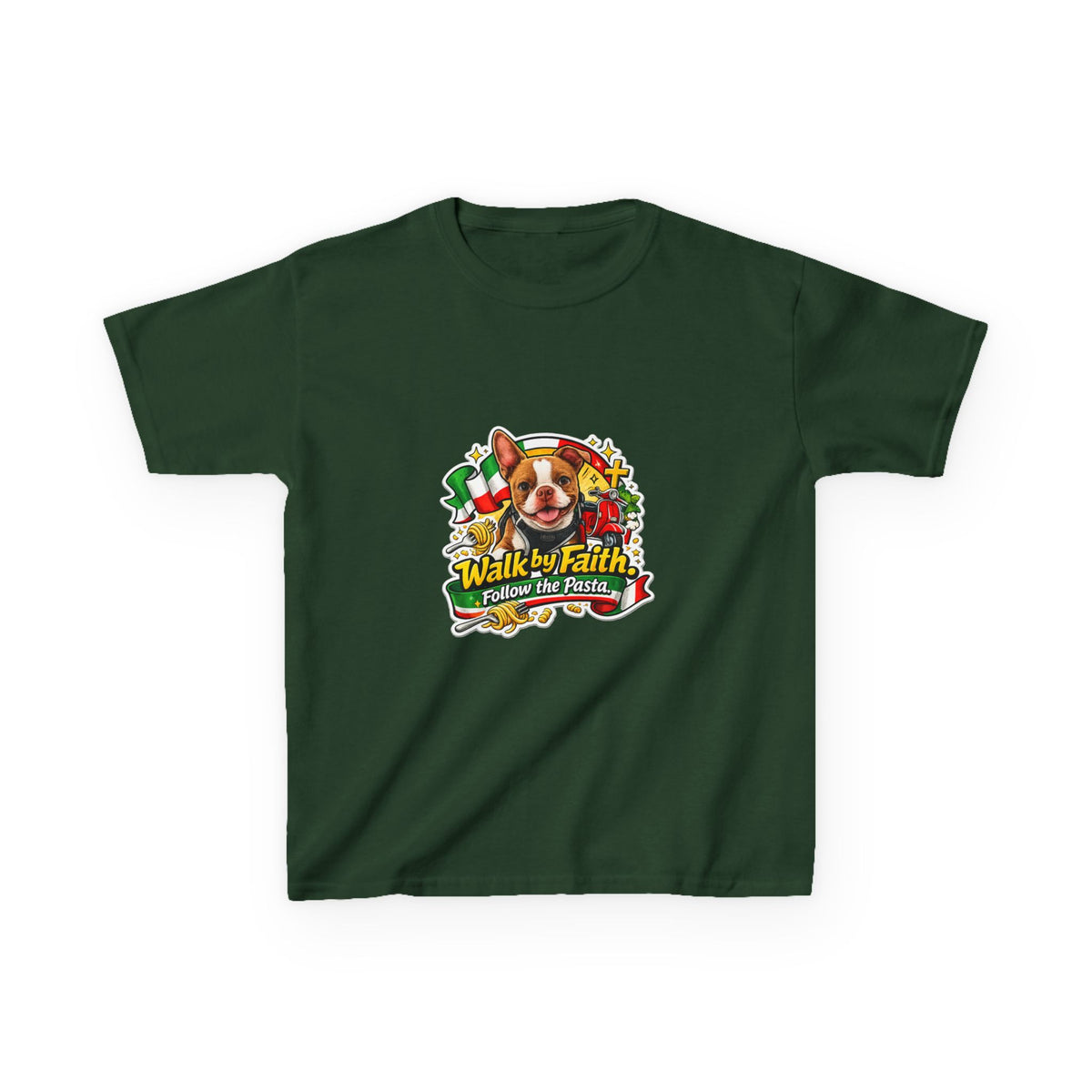 Kids Boston Terrier Walk by Faith Graphic Tee