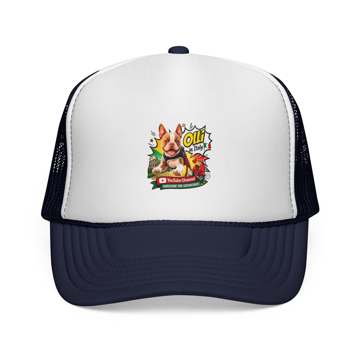Olli in Italy Boston Terrier Trucker Cap, God Is Good All the Time