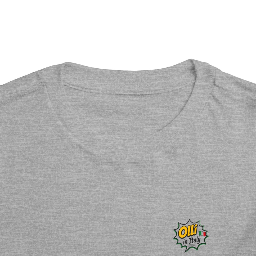 Toddler Tee — Cute Olli the Boston Terrier in Italy "I Came, I Sniffed, I Judged" Graphic