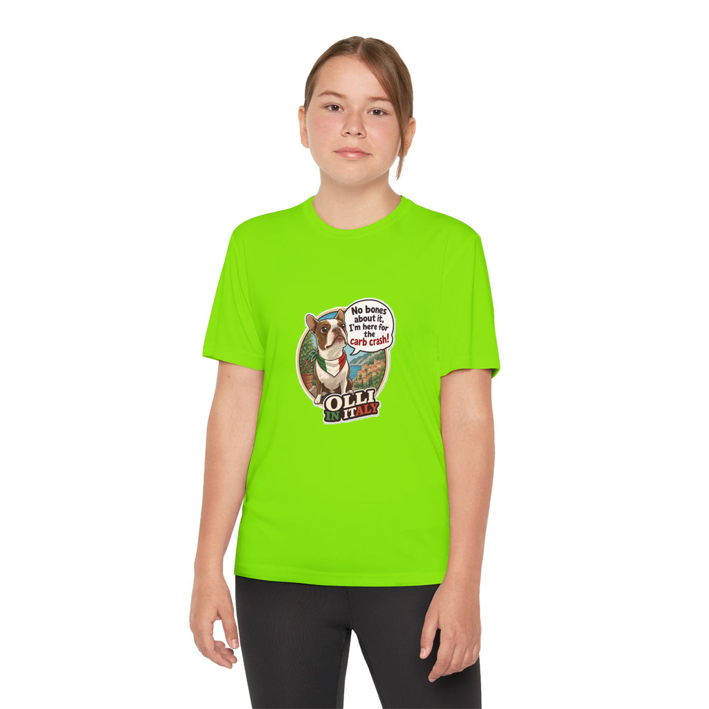 Youth Competitor Tee - 'Ollie the Boston Terrier' Funny Kids Racing Shirt
