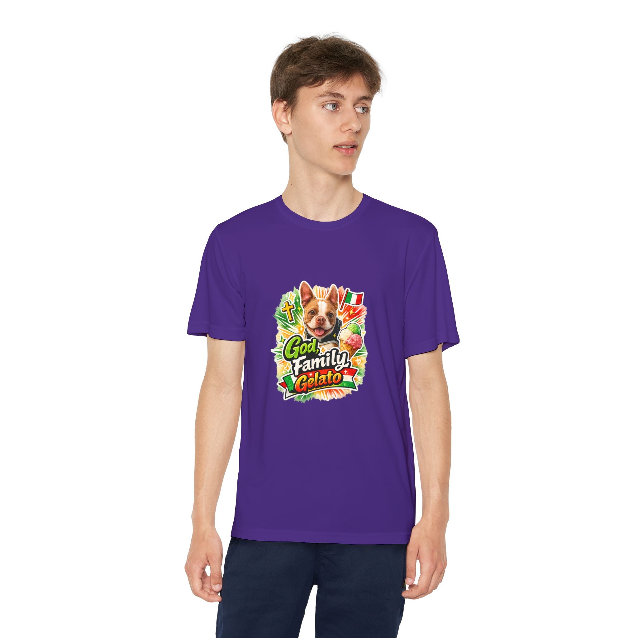Youth Graphic Tee — 'God, Family, Gelato' Dog Logo