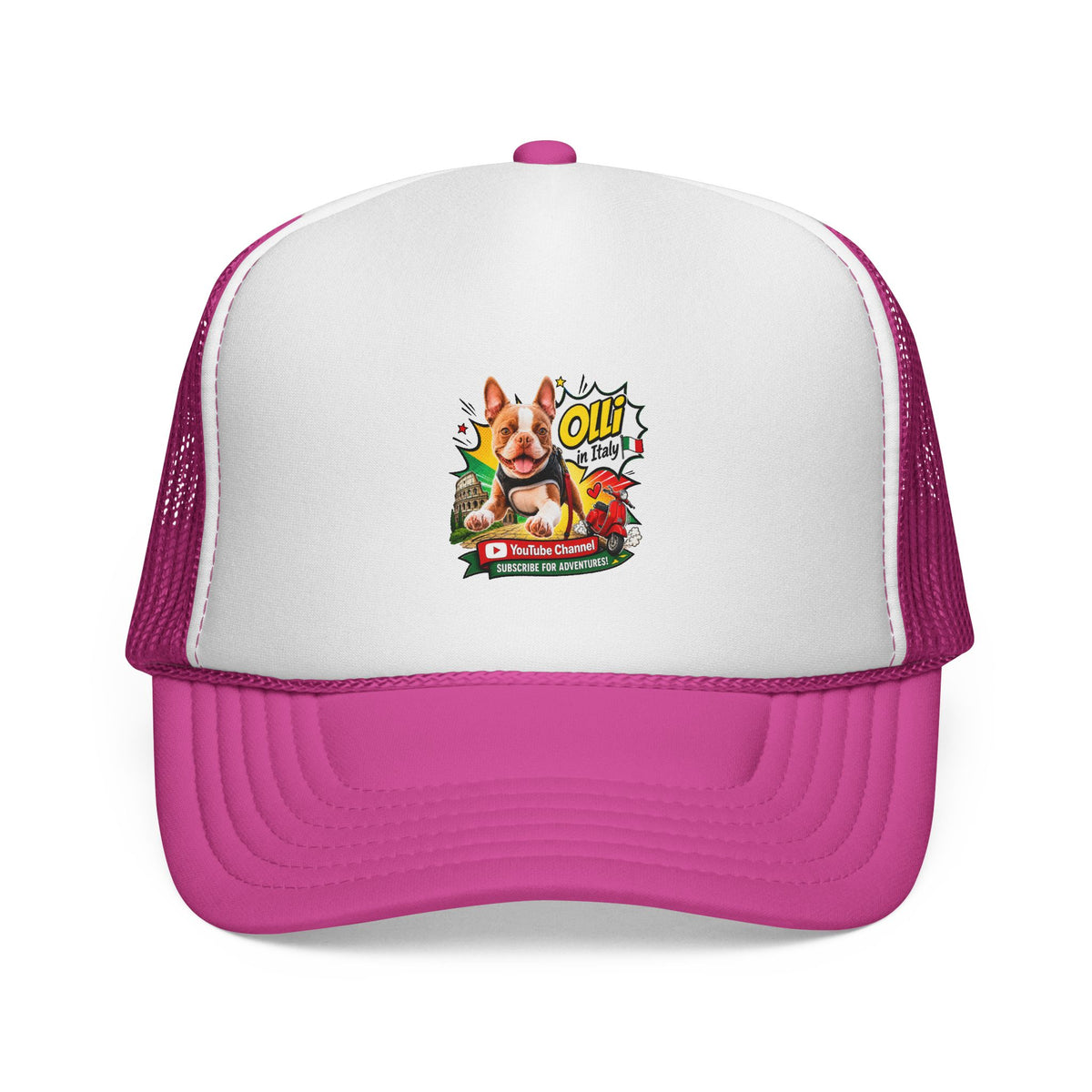 Olli in Italy Boston Terrier Trucker Cap, God Is Good All the Time