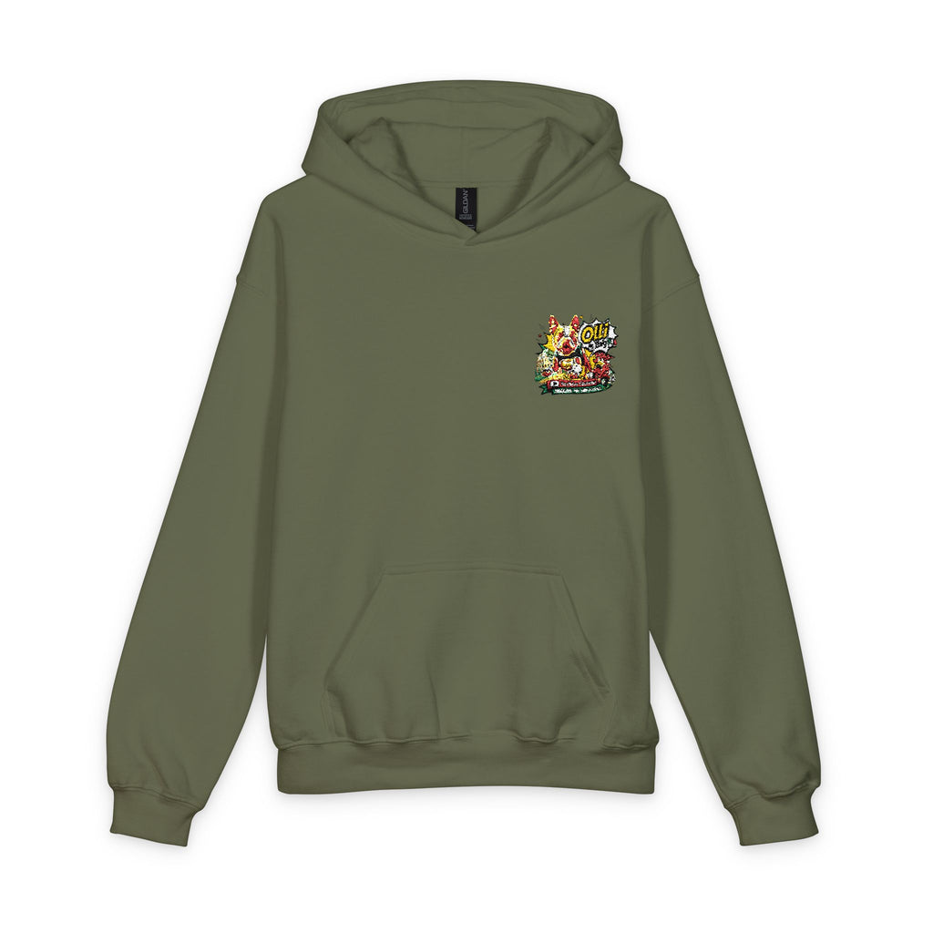 Olli the Boston Terrier Kids Hoodie with Colorful Confetti Pocket Print