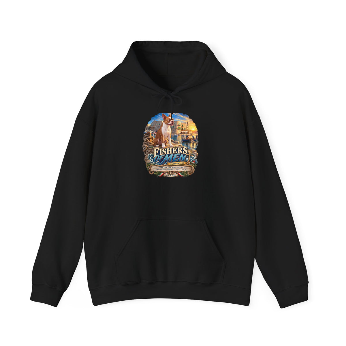 Fishing Vintage Hoodie — "Fishers of Men" Nautical Christian Graphic Sweatshirt