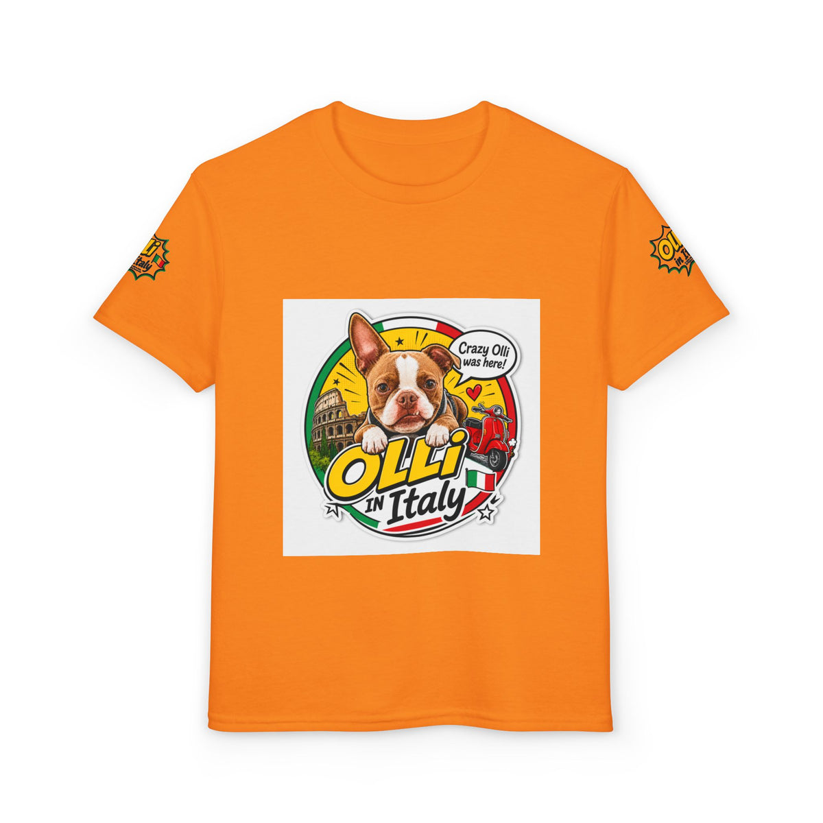 Youth T-Shirt – Crazy Olli Boston Terrier in Italy Graphic