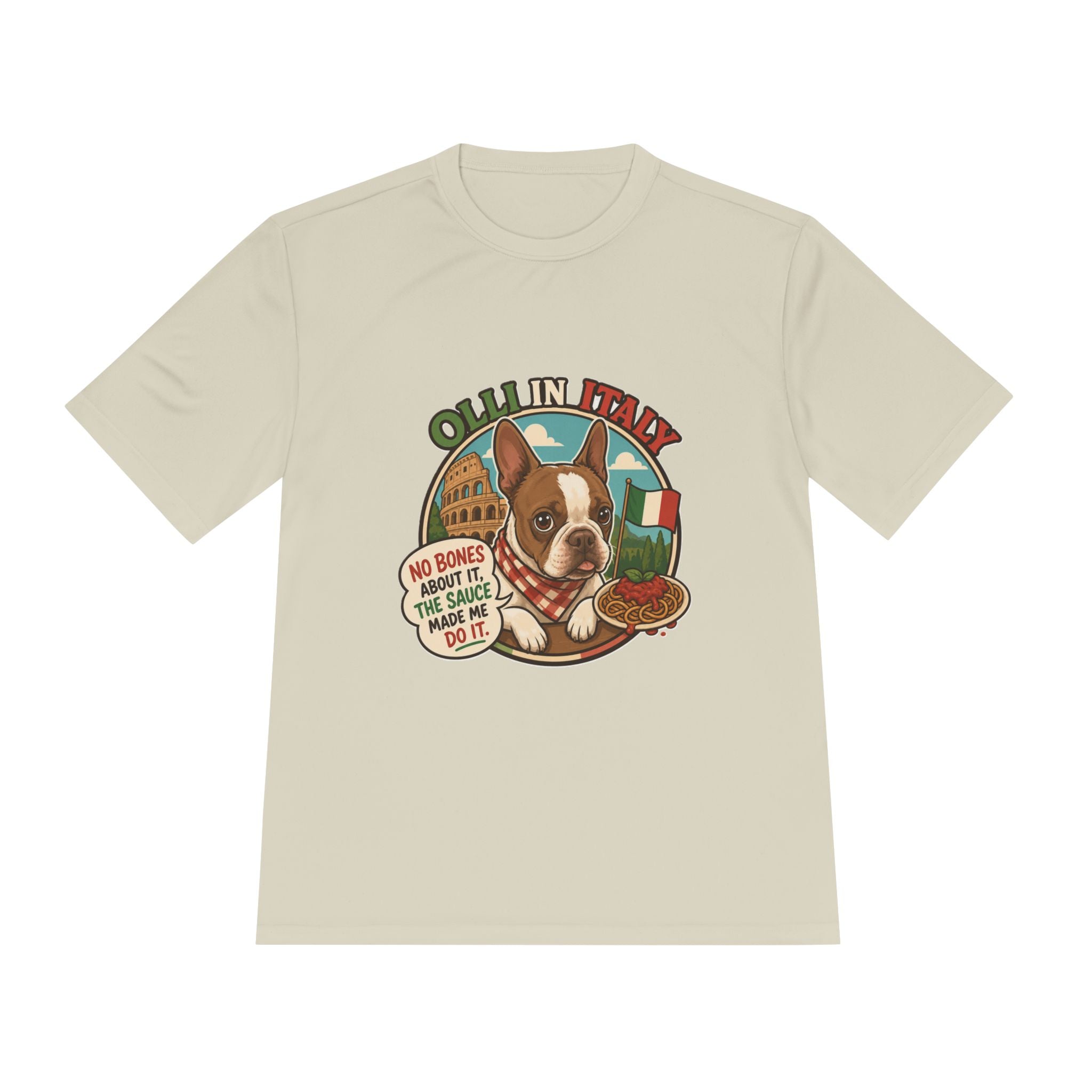 Olli In Italy Boston Terrier Tee | Italian Food Pizza Dog Design