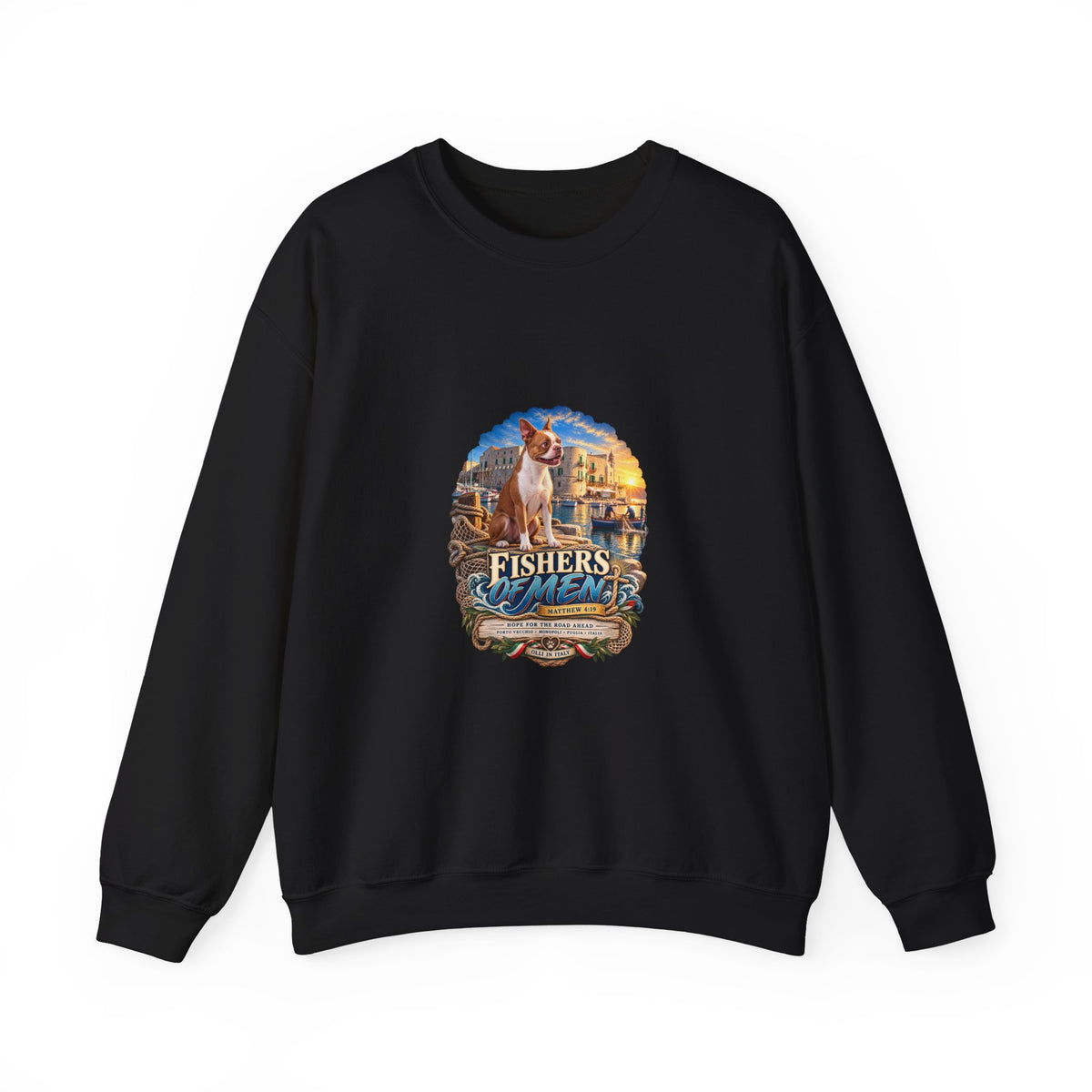 Fisherman Crewneck Sweatshirt – Vintage Coastal Fishing Graphic