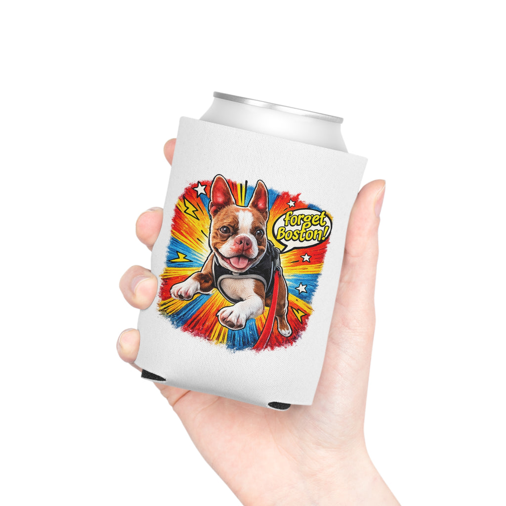 Boston Terrier Cartoon Can Cooler | Funny Dog Illustration, Comic Style