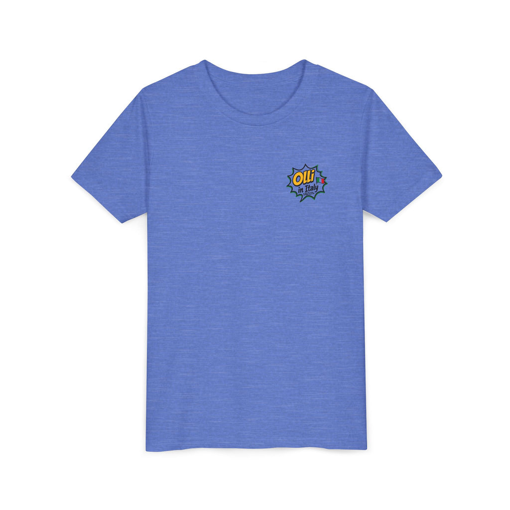 Kids' Pizza Olli the Boston Terrier Tee — "Saved by Grace" Funny Italian Pizza Youth Shirt