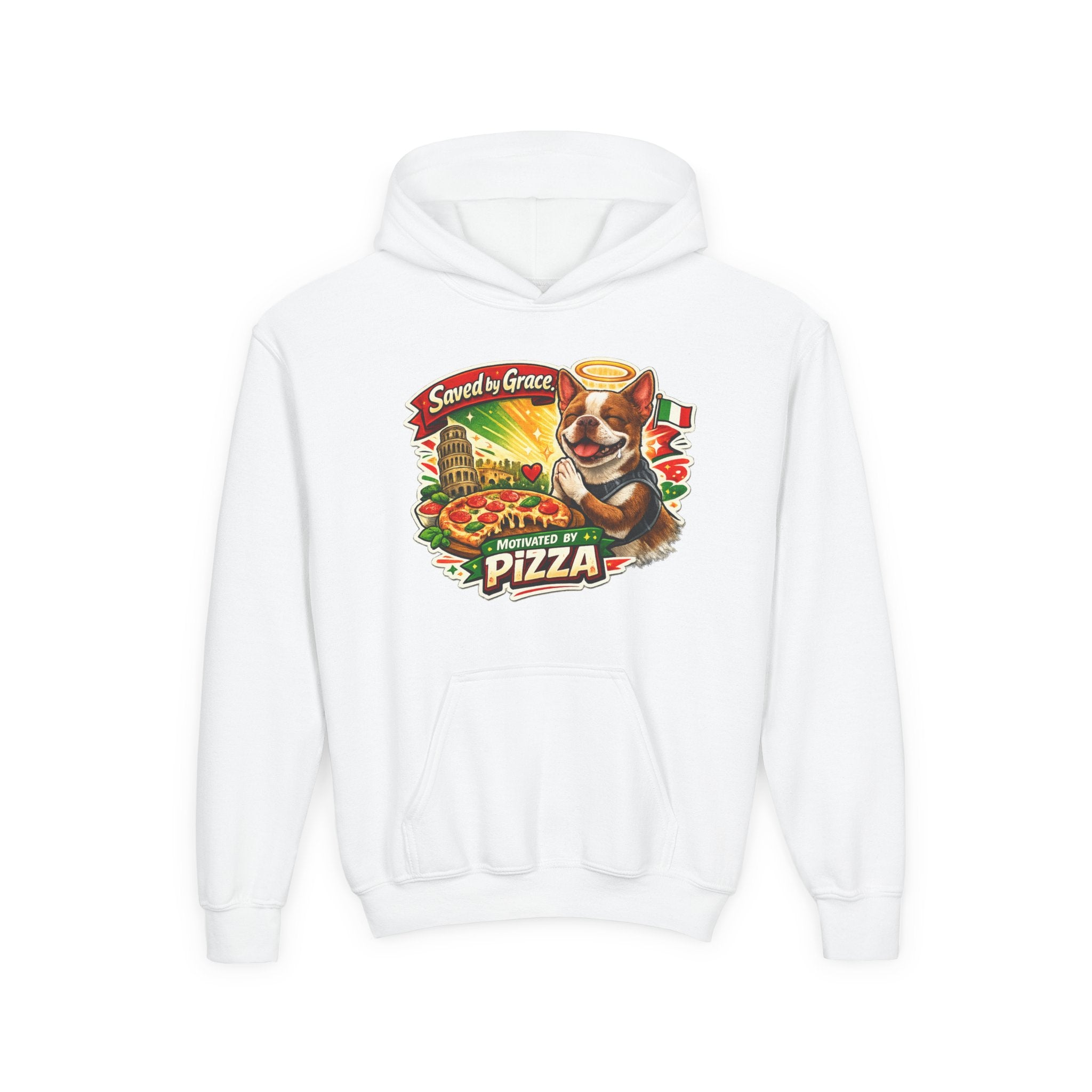 Olli the Boston Terrier Pizza Adventure Hoodie | My Nose Says This Way sweatshirt