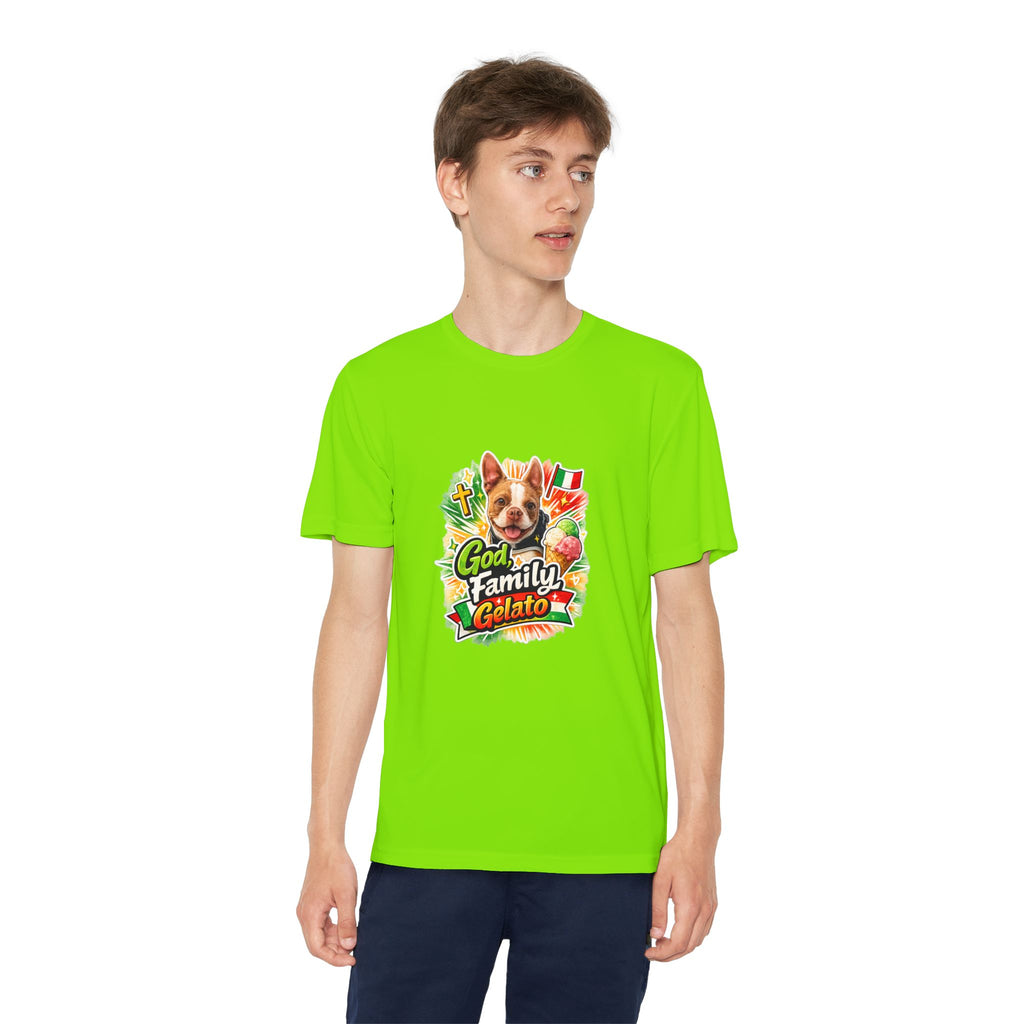 Youth Graphic Tee — 'God, Family, Gelato' Dog Logo