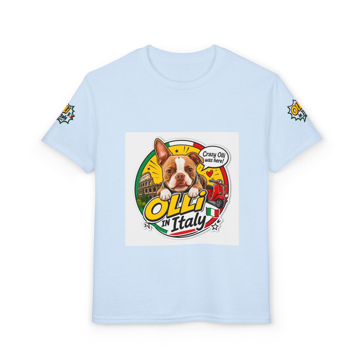 Youth T-Shirt – Crazy Olli Boston Terrier in Italy Graphic