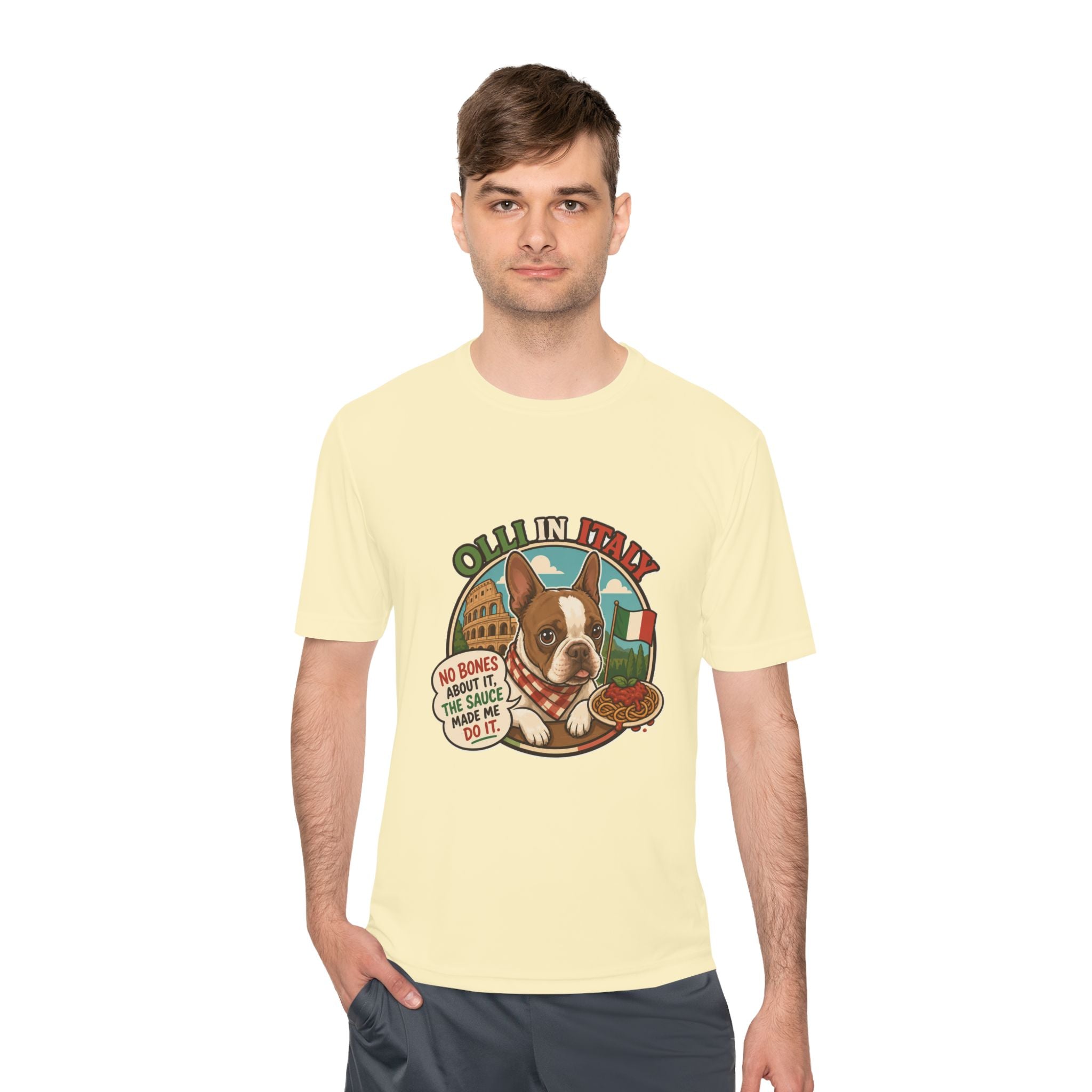 Olli In Italy Boston Terrier Tee | Italian Food Pizza Dog Design