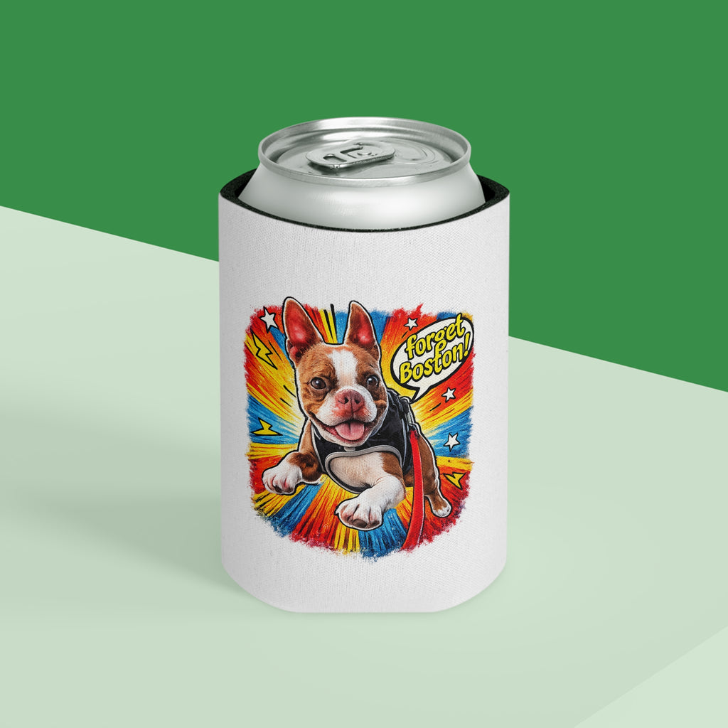 Boston Terrier Cartoon Can Cooler | Funny Dog Illustration, Comic Style