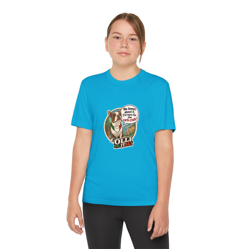 Youth Competitor Tee - 'Ollie the Boston Terrier' Funny Kids Racing Shirt