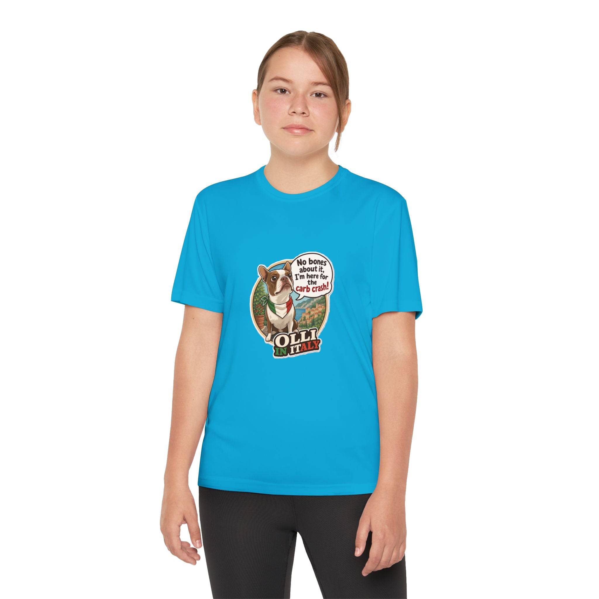 Youth Competitor Tee - 'Ollie the Boston Terrier' Funny Kids Racing Shirt