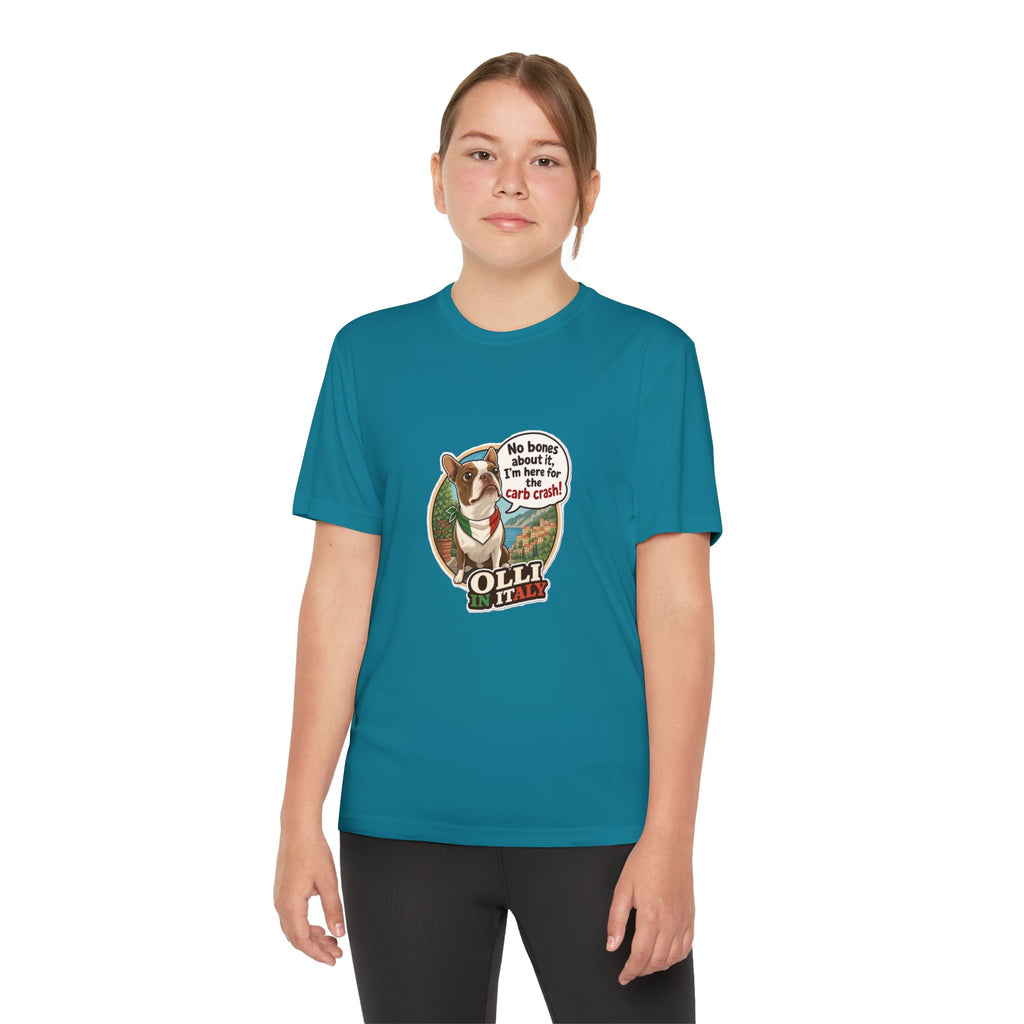 Youth Competitor Tee - 'Ollie the Boston Terrier' Funny Kids Racing Shirt