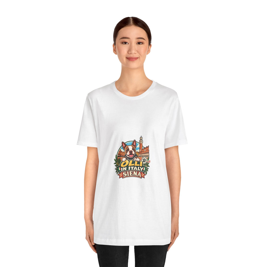 Olli in Italy Siena Boston Terrier Unisex T-Shirt | Italy Travel Tee